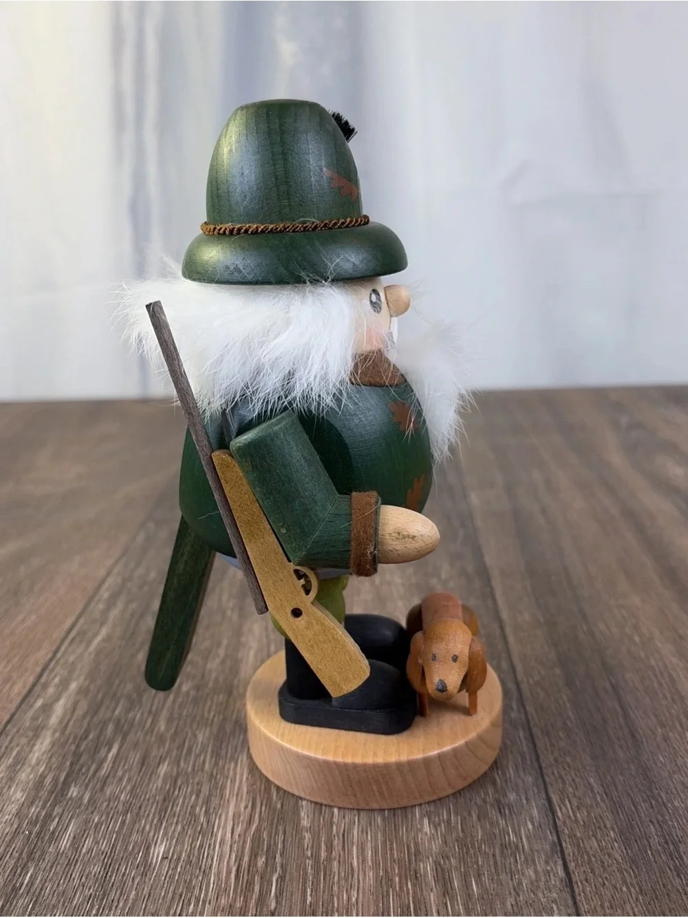 Erzgebirge Forester Santa Nutcracker 7.5” German Wood Seiffen with Dachshund